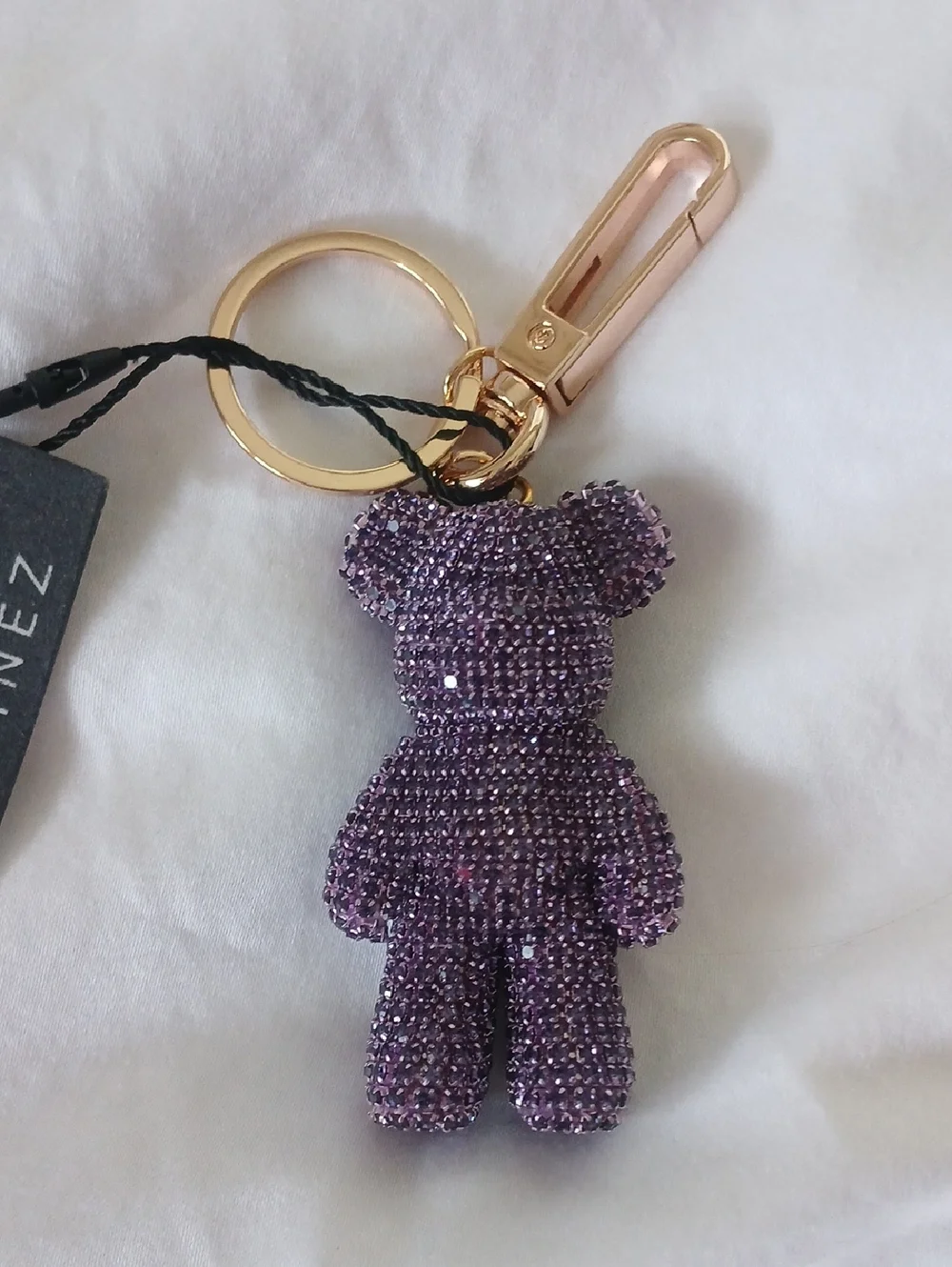 Crystal Bear Keychain Charm in Purple (Women Accessories) - Picture 4 of 6